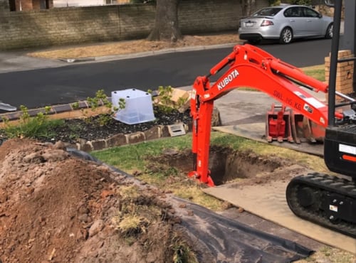 Digging Up Sewer Drain
